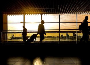 Traveller at Airport Silhouette
